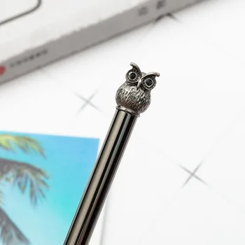 100pcs/vairumtirdzniecības daudz radošu cute pūce modelēšana pildspalvu reklāmas pildspalva mini metāla pildspalvas lodīšu pildspalvas