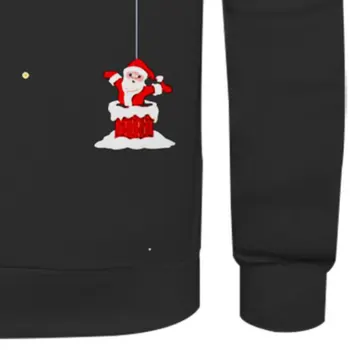 3D Santa Claus Grafiskais Izdrukāt garām Piedurknēm Džemperis Hoodies Vīriešiem Zēns Ziemassvētku Krekli Apģērbs Casual Rudens Topi