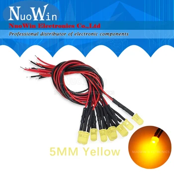 3mm 5mm 8mm 10mm LED 12V 20cm rūpnīcā sagatavotu vadojumu Balta Sarkana Zaļa Zila Dzeltena Oranža Diožu Lampas Apdare, Gaismas Diodes