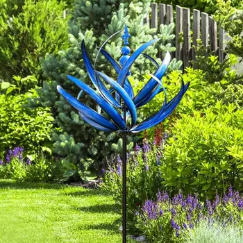 Dārza Rotējošās Dzirnavas Āra Metāla Vējdzirnavas Skulptūra Ar Staba 3D Harlow Vēja Ripu Rotatori Zālienu, Pagalmā Dārza Dekori