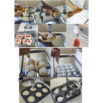 Elektriskā Donut Maize Pildījumu Apdruka Mašīna Kauss Kūka Krēma Pildījumu Šokolādes Stuffer Kārtainā Sviesta, Ievārījums Injekciju Automāti