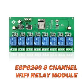 ESP8266 8 Kanālu WIFI Releja Modulis ESP-12F Attīstības padomes DC 5V / DC 7-28V Metināšanas Instrumentu Komplekti
