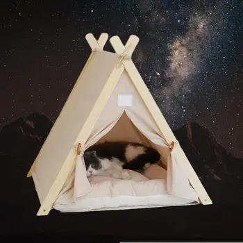 Grezns Pop-Up Dizains Pet Telts Ligzda: Ultimate Nelielu Koka Māju, lai Jūsu Mīļotais Pet