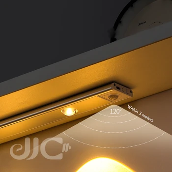 JJC USB LED Nakts Gaismas, Kustības Sensors, Bezvadu LED Vīna Dzesētājs Gaismas Piemērots Virtuves, Guļamistabas Skapis, Iekštelpu Apgaismojums