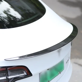 Par Tesla Model 3 2017-2020 Ir 2021. Aizmugures Bagāžnieka Lūpu Oglekļa Šķiedras ABS Spārna Spoileris Car Styling Aizmugures Bagāžnieka Spoilers Modelis 3 Aksesuāri