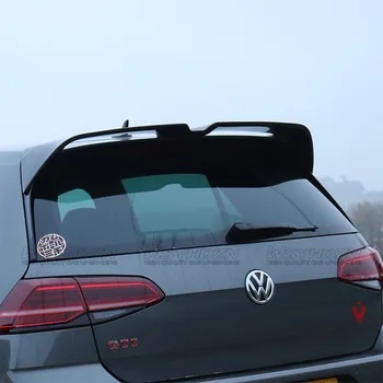 Par Volkswagen VW Golf 7 7.5 MK7 MK7.5 GTI R 2014 - 2019 Glancēts Melns Aizmugurējais Jumta Spoilers Logu Ārējie Lūpu Etingers Stils