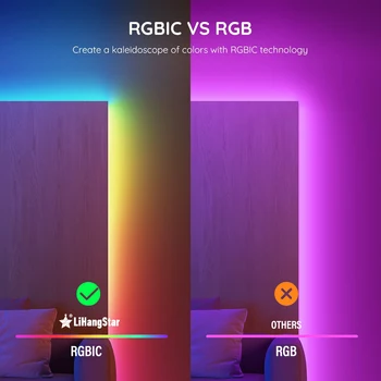 RGBIC LED Sloksnes Gaismas ar Alexa & Google Home Krāsa Mainās Remote APP LED Gaismas Mūzikas Sinhronizācijas Apgaismojums Guļamistabai Spēļu zāle