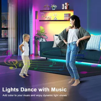 RGBIC LED Sloksnes Gaismas ar Alexa & Google Home Krāsa Mainās Remote APP LED Gaismas Mūzikas Sinhronizācijas Apgaismojums Guļamistabai Spēļu zāle